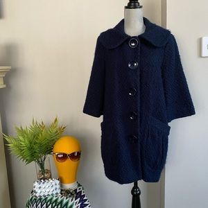 Vintage Navy Boucle Coat